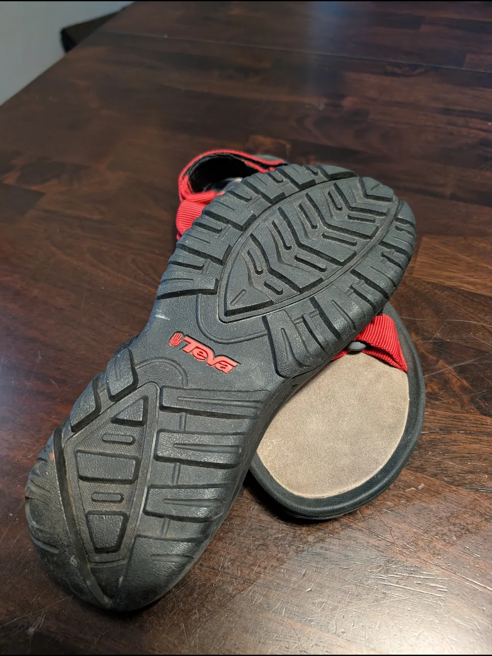Teva Sandals With Adjustable Straps, Red/Black, Mens 10